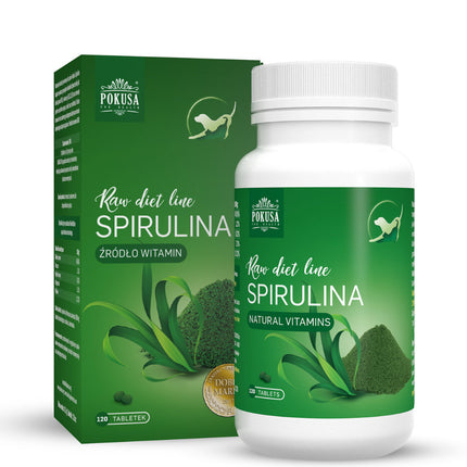 Pokusa RawDiet Spirulina 120tbl. - natural supplement supporting the functioning of dogs and cats.