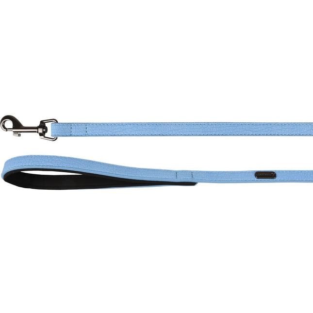 Flamingo Leash Leza Blue - leash for small dogs, padded handle, artificial leather, blue, 1.5x100cm