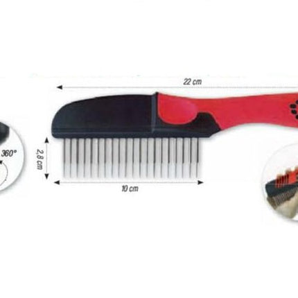 Chadog Dog Comb with Rotating Teeth and Pressure Control