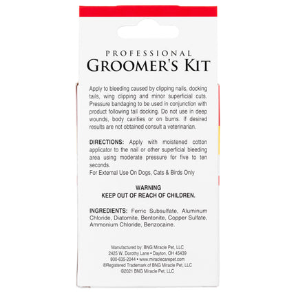 Miracle Care Kwik Stop Groomer's Kit - bleeding control kit for dogs, cats, and birds, powder + applicators