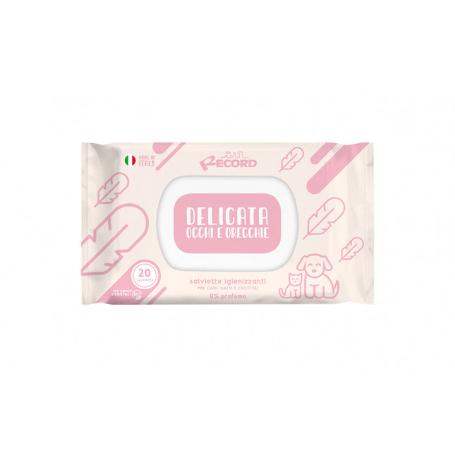 Record Delicate Wipes 20 pcs - gentle wipes for the eyes and ears of dogs and cats, unscented