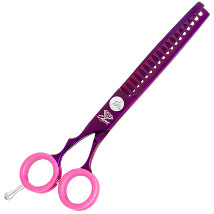 P&W Carat Left Chunker Scissors - single-sided thinning shears for left-handed users, 18 teeth