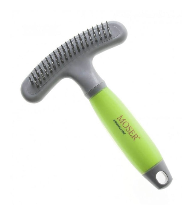 Moser Shedding Rake - Double-Row Shedding Comb for Dogs with Rotating Teeth