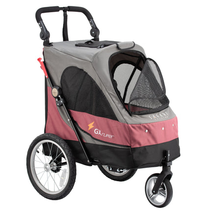 Show Tech Petstro 3 - Wheel Buggy Grey/Pink - stroller for dogs, cats, for walks