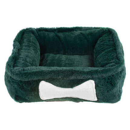 Biglo Fluffy Bone Emerald - soft, fluffy, and relaxing dog bed, emerald