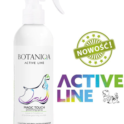 Botaniqa Active Line Magic Touch Grooming Spray - detangling, moisturizing, and nourishing spray for dog fur.