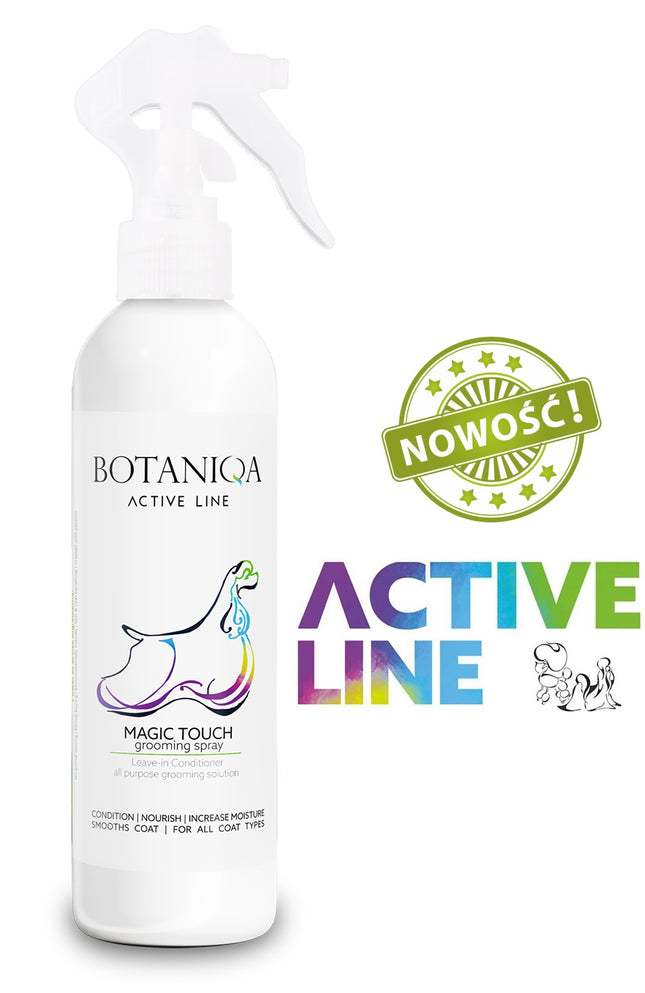 Botaniqa Active Line Magic Touch Grooming Spray - detangling, moisturizing, and nourishing spray for dog fur.