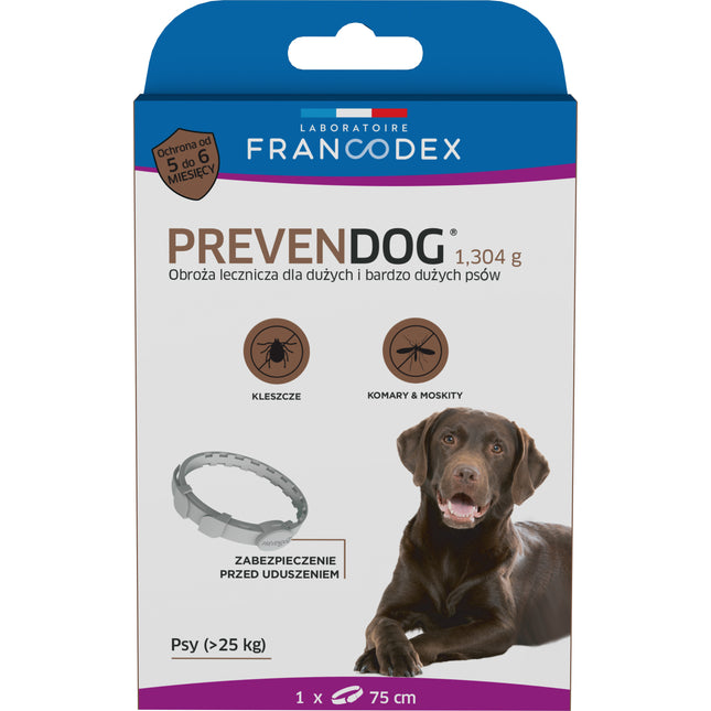 Francodex PrevenDog 75cm - medicinal collar for ticks and mosquitoes, for large and very large dogs - 1 piece - promotion due to expiration date: 31/1