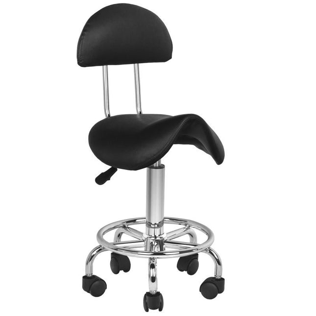 Activ 6001 Black - comfortable grooming stool with contoured seat and backrest, black