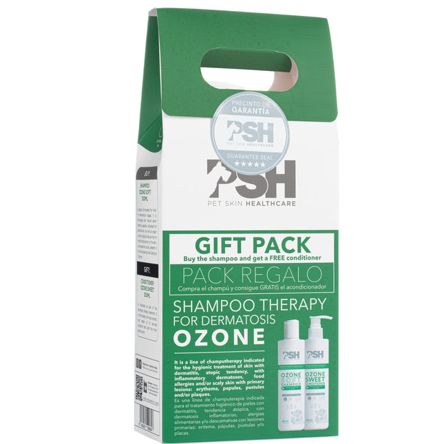 PSH Pet Pack Duo Ozone - skincare set for dogs and cats with dermatological issues, shampoo and conditioner