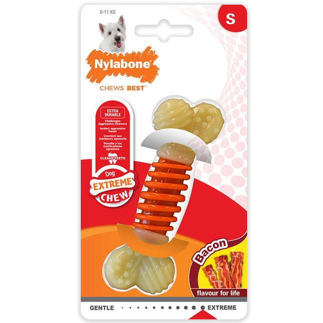 Nylabone Pro Action - chew toy with varying hardness for dogs, bacon flavor