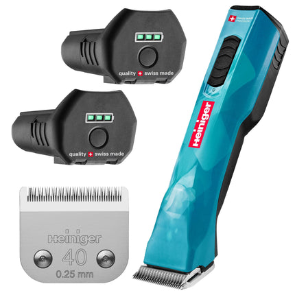 Heiniger Opal 2 - Speed Brushless Clipper - professional, two-speed cordless clipper with blade (0.25mm) and case - batteries included