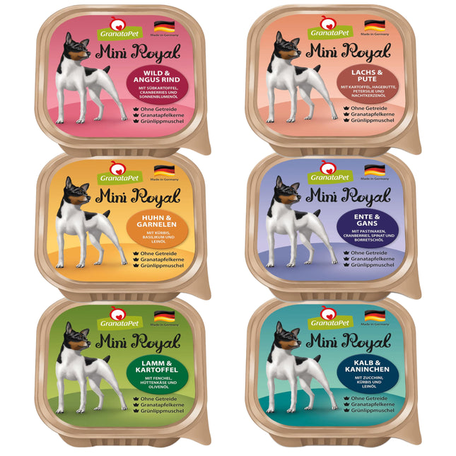 GranataPet Mini Royal Set 6x - Grain-free wet food for small breed dogs, mix of 6 flavors