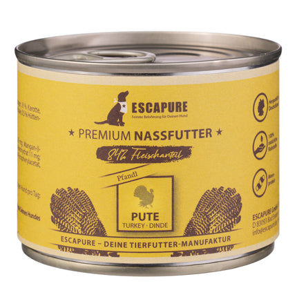 Escapure Turkey Stew - wet food for dogs, turkey with vegetables, 84% meat