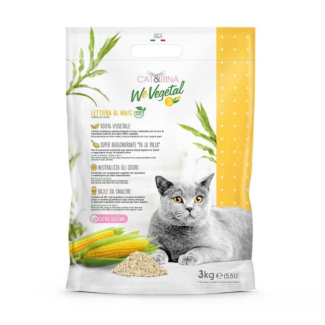 Cat&Rina WeVegetal Corn Litter - clumping, biodegradable corn litter for cats - 5.5L (3kg)