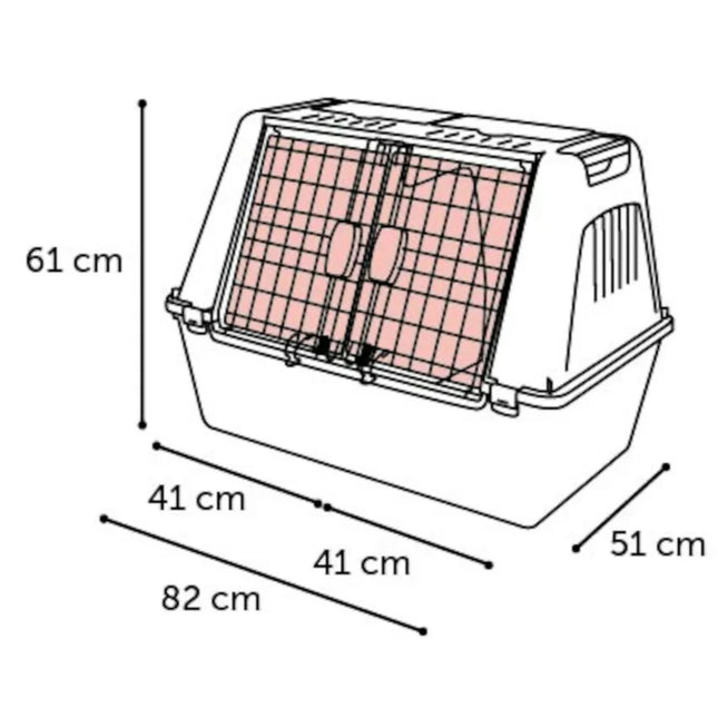 Flamingo Tripper Grey L - transporter for two dogs, divided