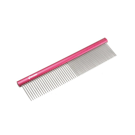 Medium Metal Comb - comb with an aluminum handle and a mixed tooth spacing of 50/50