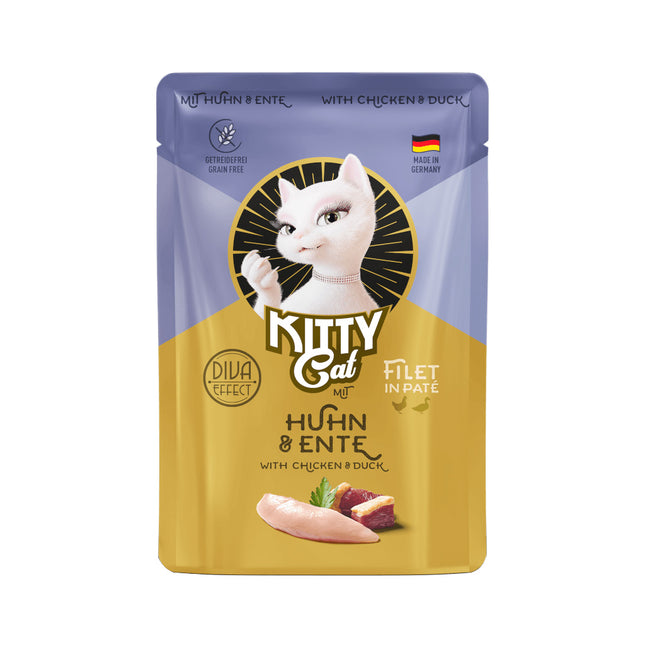 Kitty Cat Filet in Pâté Chicken & Duck - pouch for cats, with chicken and duck, filet in pâté