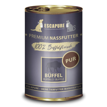 Escapure Buffel Pur - wet food for dogs and cats, 100% buffalo