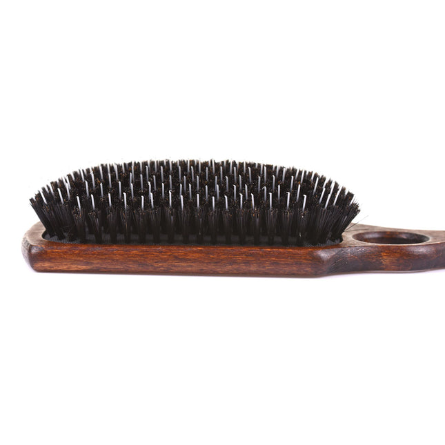 Blovi Wood Brush - extra large wooden brush with natural bristles, detangler, and finger hole, for long-haired breeds