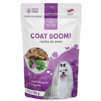 Pokusa Natural Coat Boom - vegetarian treats for dogs that support coat appearance