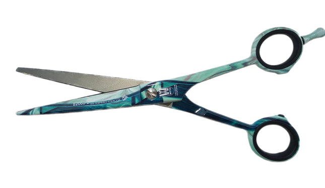 Witte Line Glass - straight hairdressing scissors with colorful print