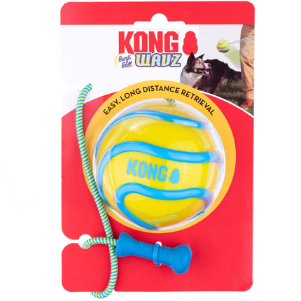 KONG Wavz Bunji Ball L - dog ball with elastic cord, floating fetch toy