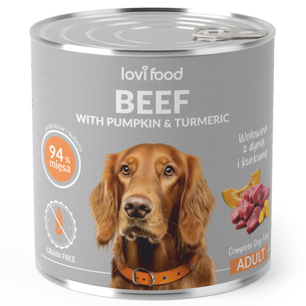 Lovi Food Beef with Pumpkin - wet dog food with beef, pumpkin, and turmeric