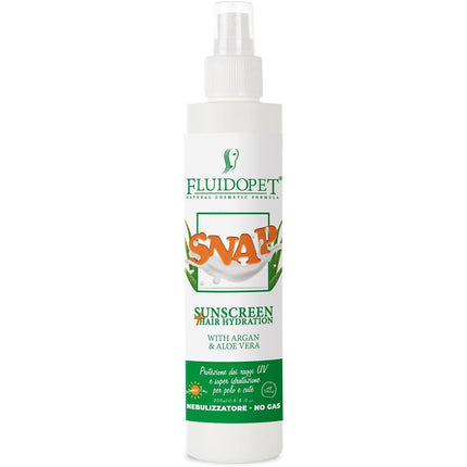 FluidoPet Snap SunScreen Spray - moisturizing fur treatment with UV filter and extracts of aloe and argan oil