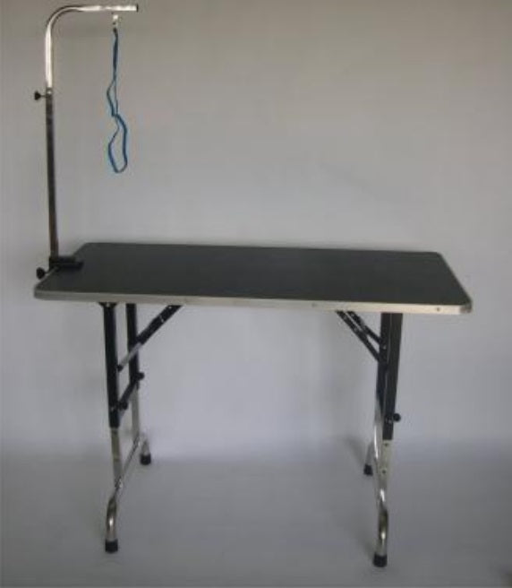 Grooming table with single-sided arm and height adjustment, top 90cm x