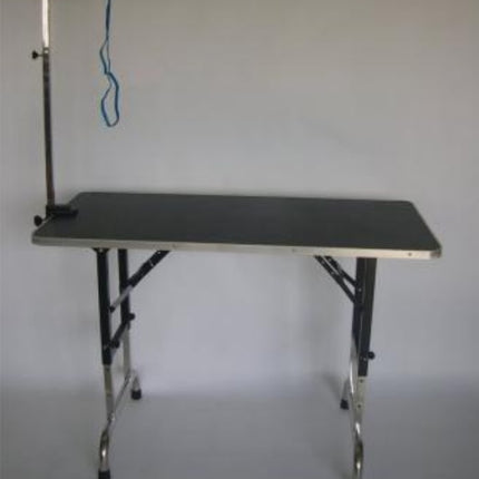 Grooming table with single-sided arm and height adjustment, top 90cm x