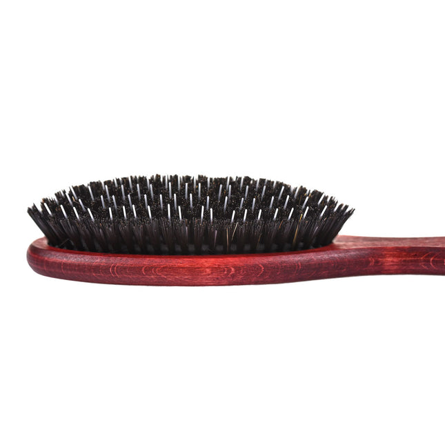 Blovi Wood Brush - large wooden brush with natural bristles and detangler, for long-haired breeds