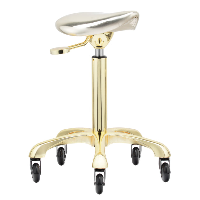 Gabbiano Roll Speed - grooming stool with a contoured leather seat, wheels with bearings