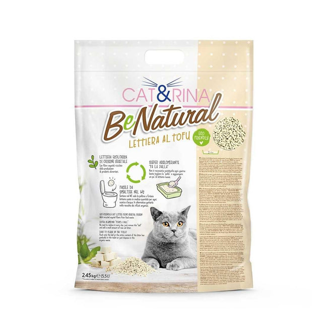 Cat&Rina BeNatural Tofu Litter Classic - plant-based cat litter, clumping, biodegradable pellets - 6x 5.5L