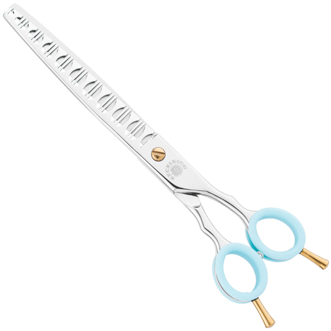 P&W Excelsior Dual Thinning Scissors - professional single-sided thinning shears with two types of teeth, 10+19 teeth