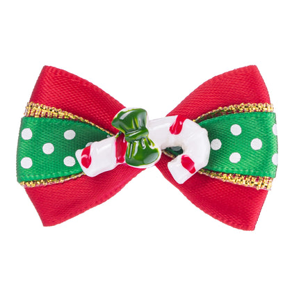 Blovi Christmas Bows Cane & 25 pcs - dog bows, holiday set, with cane or crystal