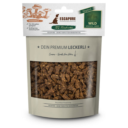 Escapure Premium Hupferl Wild with Reishi Mushroom - natural treats for dogs, game meat with reishi mushrooms