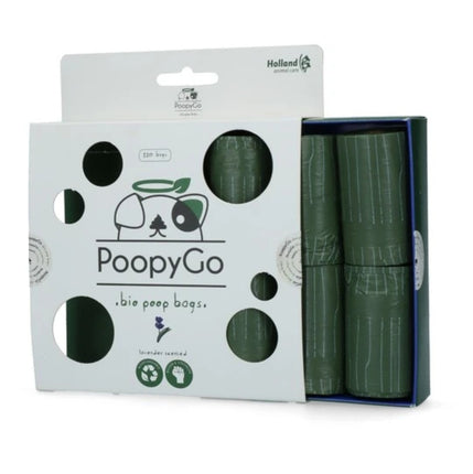 Holland PoopyGo Bio Poop Bags 8x15pcs - biodegradable dog waste bags, lavender scented