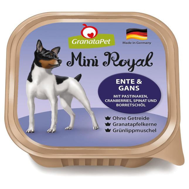 GranataPet Mini Royal Duck & Goose - grain-free wet food for small breed dogs, duck and goose