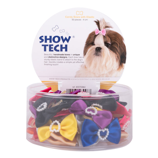 Show Tech Candy Bows 50 pcs - handmade bows on elastic, for dogs