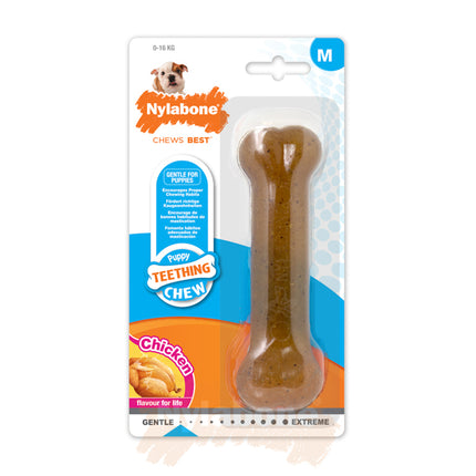 Nylabone Puppy Chicken - safe chew toy for puppies, chicken-flavored bone