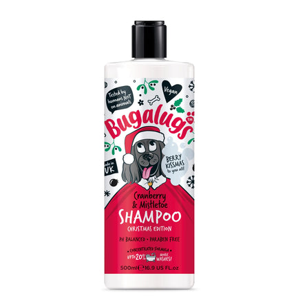 Bugalugs Cranberry & Mistletoe Shampoo Christmas Edition - universal dog shampoo with cranberry and mistletoe scent, concentrate 1:10