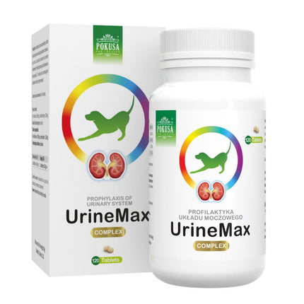 Pokusa GreenLine UrineMax 120 tablets - supplement supporting the urinary system function in dogs