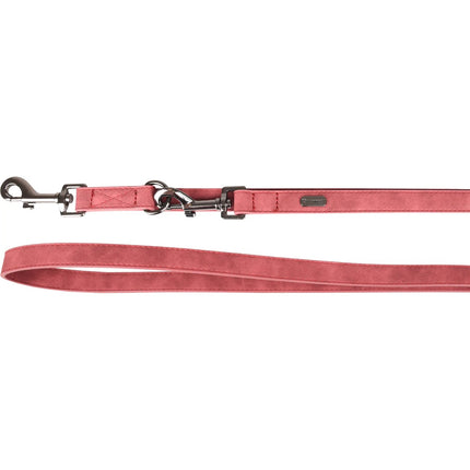 Flamingo Training Leash Delu Red - detachable dog leash, made of eco-leather, red