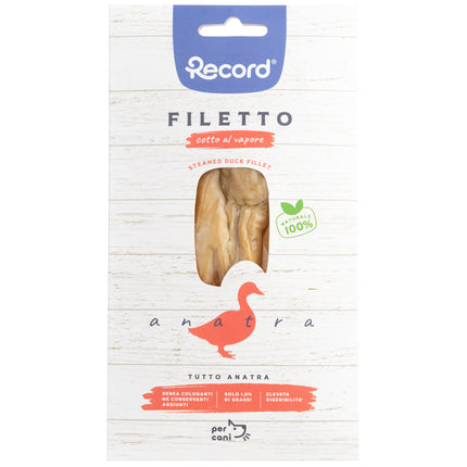 Record Filetto Duck - dog snack, 100% duck fillet, steamed