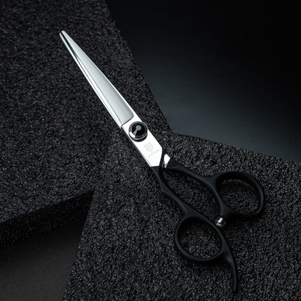 Jargem Lefty Straight Scissors - straight grooming scissors for left-handed use with an ergonomic handle