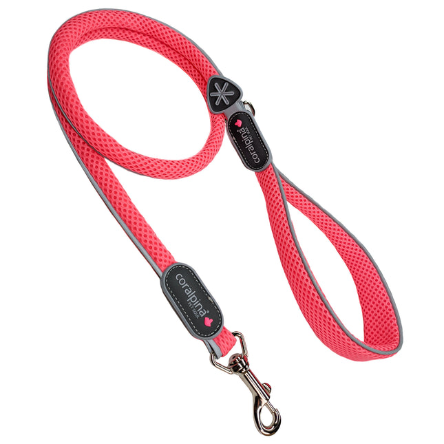 Coralpina Cinquetorri Leash Pink Fluo - lightweight mesh dog leash, neon pink