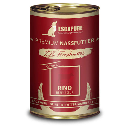 Escapure Beef Goulash - wet food for dogs, beef with vegetables, 82% meat