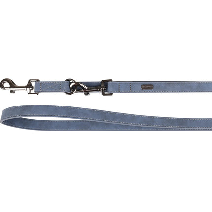 Flamingo Training Leash Delu Blue - detachable dog leash made of eco-leather, blue