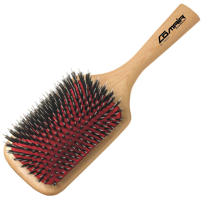 Comair Wooden Paddle Brush - large brush for normal and thicker hair, with natural bristles and nylon.